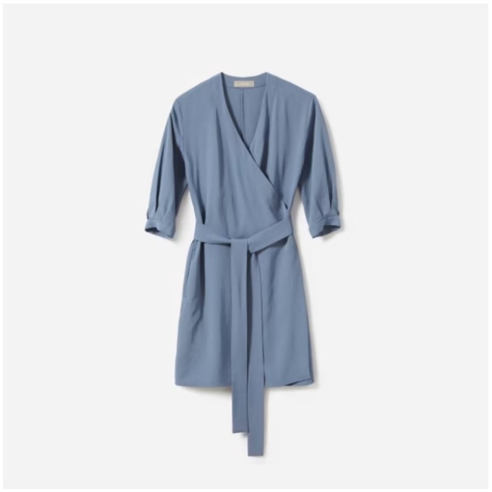 Everlane's Japanese GoWeave Long-Sleeve Mini Wrap Dress